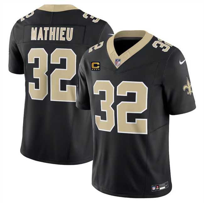 Men & Women & Youth New Orleans Saints #32 Tyrann Mathieu Black 2024 F.U.S.E With 4-Star C Patch Vapor Limited Stitched Jersey->new orleans saints->NFL Jersey
